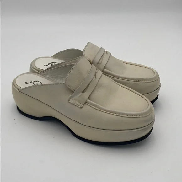 Free people Winston Cream platform Loafers women 38 Silp on Y2K leather retro - Picture 12 of 14